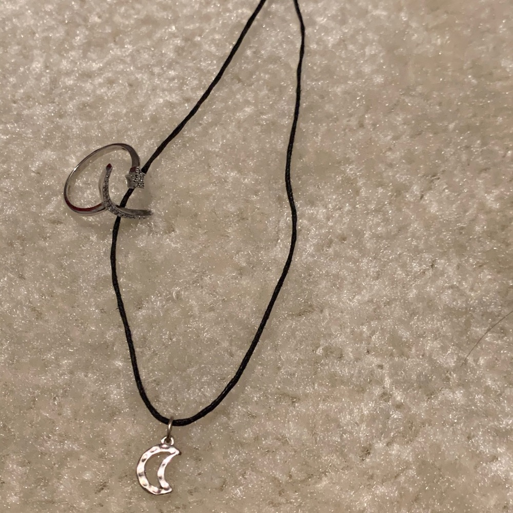 Moon Ring and Necklace Combo 🌙